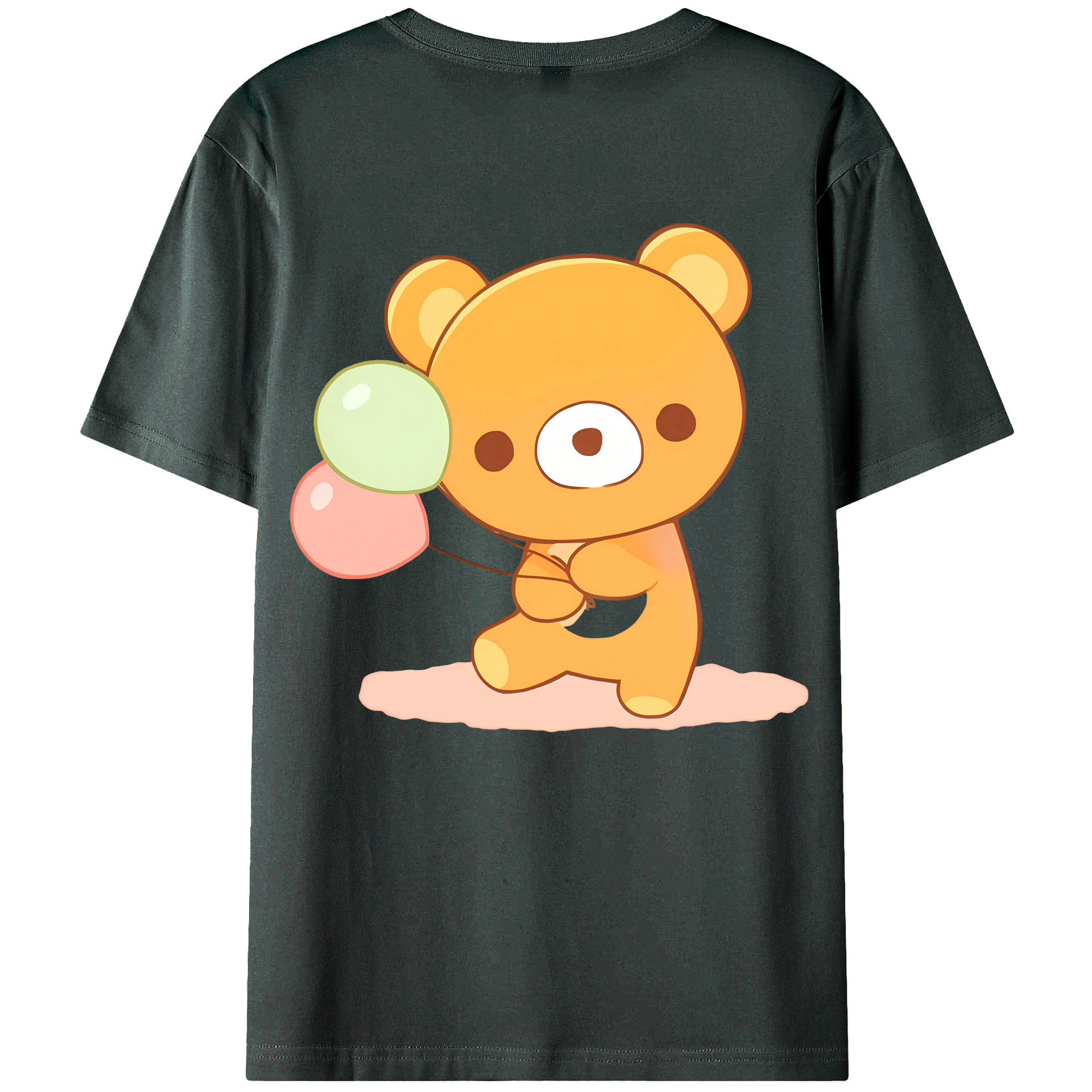 （画像用） リラックマ リラックマ キイロイトリ Rilakkuma Korilakkuma Kiiroitori 綿100％ メンズ半袖Tシャツ（バックプリント） 通気性